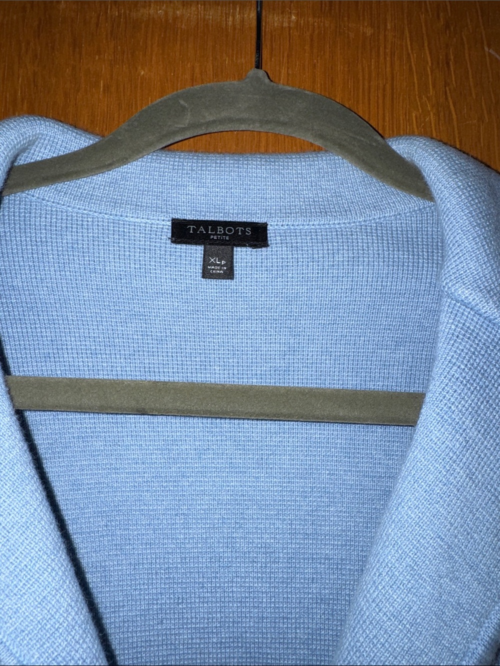 Talbots Pale Blue Notched-Collar Button Front Blazer - Picture 3 of 6